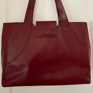 Marron leather tote bag